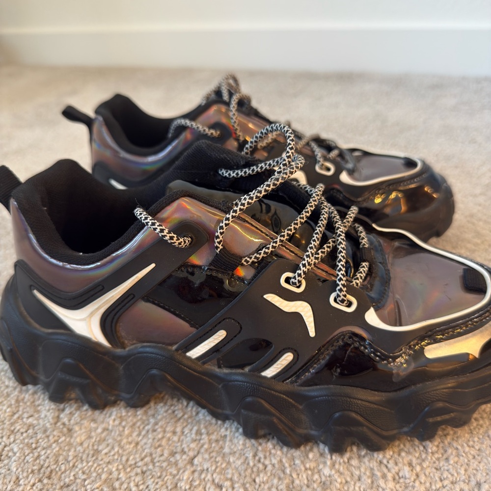 Stylish Black and Silver Statement Sneakers